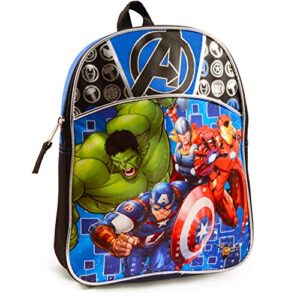 marvel avengers mini backpack for preschool toddlers (11″) (avengers school supplies bundle)