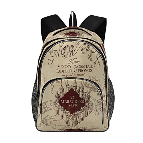 Marauder's Map Bookbag Anti Theft Water Resistant Suitable for Men Women for Travel School College