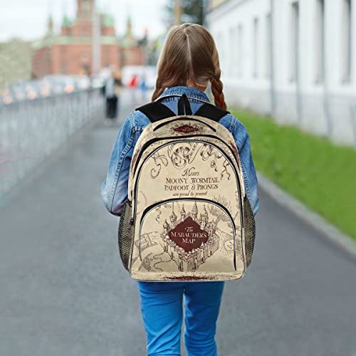 Marauder's Map Bookbag Anti Theft Water Resistant Suitable for Men Women for Travel School College