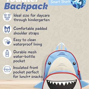 JOY2B Toddler Backpack for Boys and Girls - Shark Backpack for Girls and Boys - Kids Backpack for School Camp Travel - Preschool Backpack with Water Bottle Holder - Smart Shark