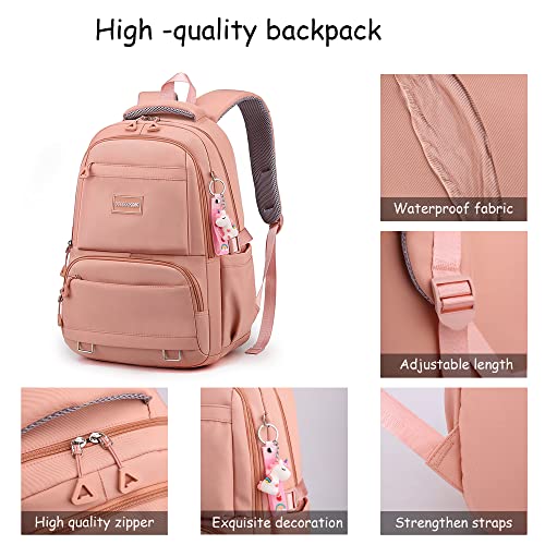 Backpack for School Girls Bookbag Cute Bag College Middle High Elementary School Backpack for Teen Girls (Blue)