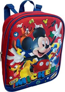 ruz mickey mouse toddle boy 12 inch mini backpack (red-blue)