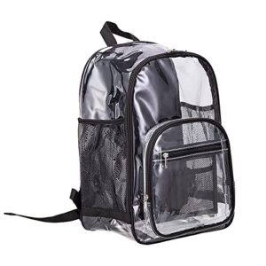 clear backpack, heavy duty transparent see through bag, waterproof rucksack for women men girls boys to school college security travel hiking stadium sports