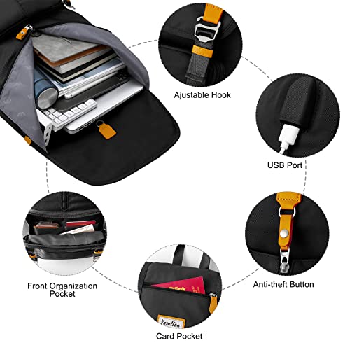 YAMTION 17 inch Laptop Backpack College Bookbag High School Backpack for Girls & Boys Teenagers,Backpack Business Laptop Knapsack with USB Charging Port for Women & Men