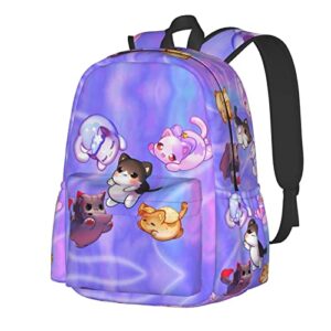 anime cat theme backpack 3d casual light weight bookbags for girls