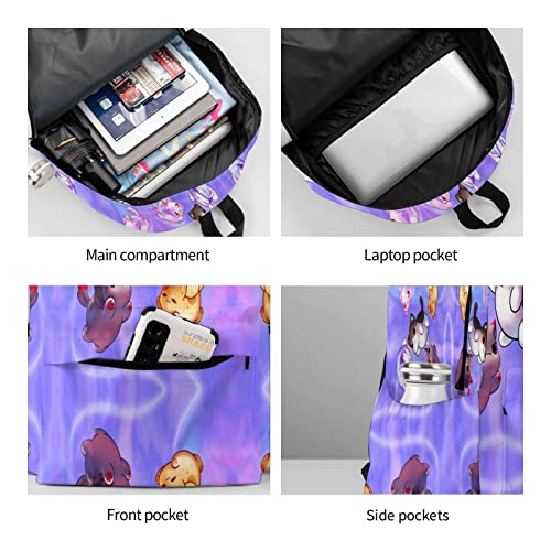 Anime cat theme backpack 3d Casual Light Weight Bookbags for girls