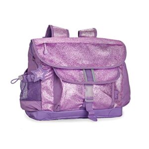 bixbee kids backpack, purple sparkly bookbag for girls & boys ages 7 – 10 | daycare, preschool, elementary school bag for kids | easy to carry & water resistant
