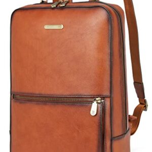 BOSTANTEN Genuine Leather Laptop Backpack 15.6 inch Computer Bag Vintage Business Work Backpack Travel Daypack for Men Women