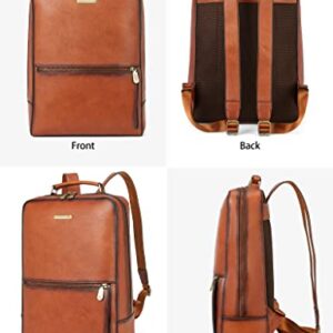 BOSTANTEN Genuine Leather Laptop Backpack 15.6 inch Computer Bag Vintage Business Work Backpack Travel Daypack for Men Women