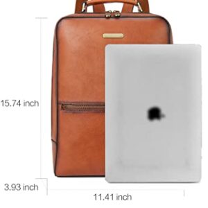 BOSTANTEN Genuine Leather Laptop Backpack 15.6 inch Computer Bag Vintage Business Work Backpack Travel Daypack for Men Women