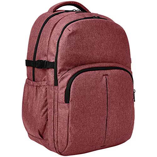 Amazon Basics Urban Laptop Backpack, 15 Inch Notebook Computer Sleeve, Maroon