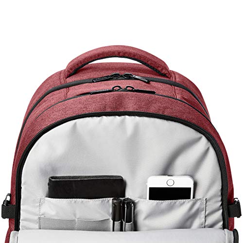 Amazon Basics Urban Laptop Backpack, 15 Inch Notebook Computer Sleeve, Maroon