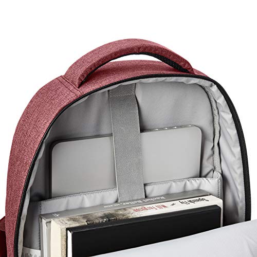 Amazon Basics Urban Laptop Backpack, 15 Inch Notebook Computer Sleeve, Maroon