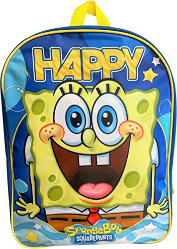Ruz Sponge Bob 15" School Backpack (Blue-Yellow)