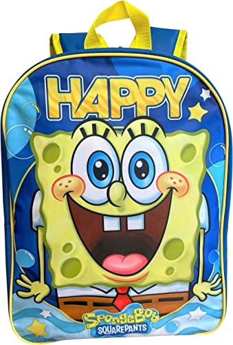Ruz Sponge Bob 15" School Backpack (Blue-Yellow)