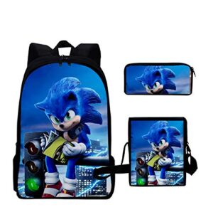 suoni 3 pcs backpack set for boys girls adult,backpack with shoulder bag pencil case 1, one size