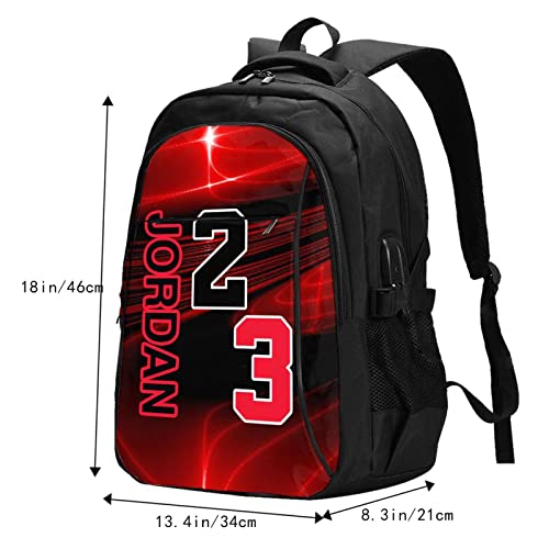 YESBTX Eternal Basketball Jordan Laptop Backpack Work Travel College School Anti Theft Backpacks, Durable Travel Daypack With Usb Charging Port Best Gift For Men Women Teen, Black, One Size