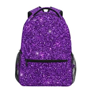 kigai purple glitter sequins backpack, adjustable shoulder straps durable bookbag, everyday commutes backpack perfect for boys & girls & man & women