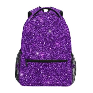 Kigai Purple Glitter Sequins Backpack, Adjustable Shoulder Straps Durable Bookbag, Everyday Commutes Backpack Perfect for Boys & Girls & Man & Women