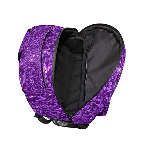 Kigai Purple Glitter Sequins Backpack, Adjustable Shoulder Straps Durable Bookbag, Everyday Commutes Backpack Perfect for Boys & Girls & Man & Women