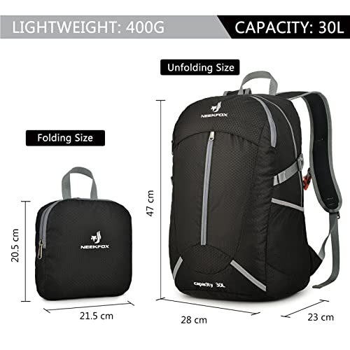 NEEKFOX 30L Hiking Backpack Foldable Lightweight Packable Sports Travel Daypack