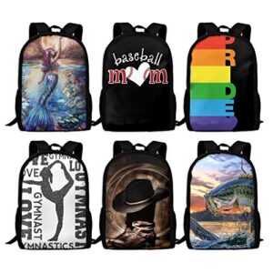 Baseball Love Mom Unique Outdoor Shoulders Bag Fabric Backpack Multipurpose Daypacks For Adult