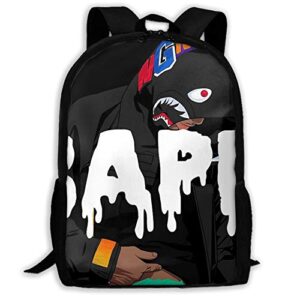 s-h-a-r-k pattern blood backpack for travel laptop daypack 3d print bag for men