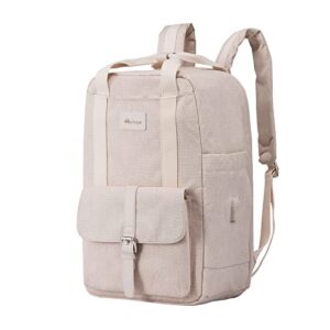 hp hope light durable smart travel backpack for women anti theft rfid work backpack with usb port & wet pocket tsa 15.6 inch laptop backpack college school bookbag (beige)