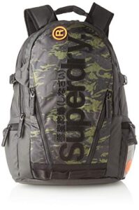 superdry men’s backpack, green (green camo), 28x45x12 centimeters (w x h x l)