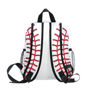 Toddler Kids Backpack Baseball Pattern 12 Inch Preschool Backpack School Bag Mini Casual Daypack for Boy Girl