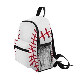 Toddler Kids Backpack Baseball Pattern 12 Inch Preschool Backpack School Bag Mini Casual Daypack for Boy Girl