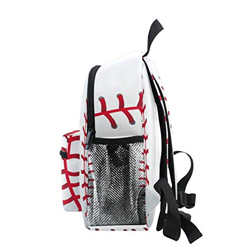 Toddler Kids Backpack Baseball Pattern 12 Inch Preschool Backpack School Bag Mini Casual Daypack for Boy Girl