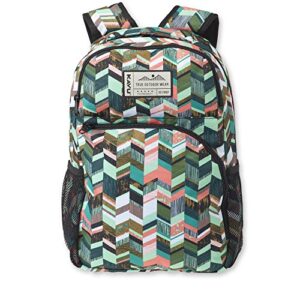 kavu packwood backpack with padded laptop and tablet sleeve – coastal blocks