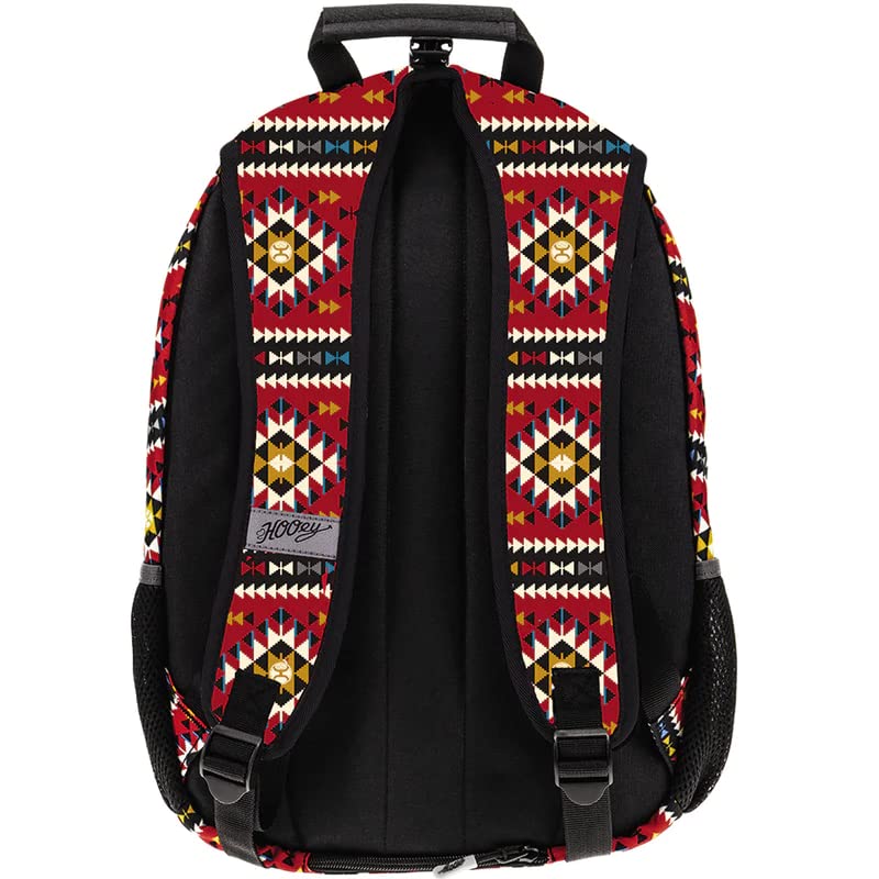 HOOEY Rockstar 20 Liter School Hiking Backpack Rain Cover Hat Strap Laptop Sleeve Hydro Pockets (Red/Black)