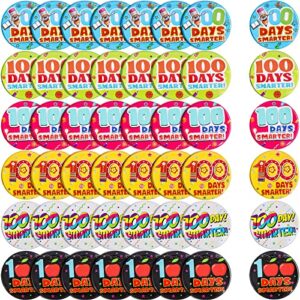 piaopiaoniu 48 pcs 100th days of school buttons pin celebrate 100 days of school smarter badges for kids round school badges button pinback for school party teacher reward-6 styles