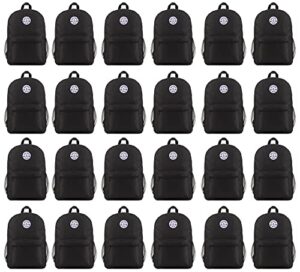 yacht & smith 24 pack 17 inch wholesale backpacks 12 assorted colors – bulk case of bookbags water resistant knapsacks