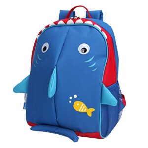 yodo little kids school bag pre-k toddler backpack – reflective fins, name tag and chest strap, shark