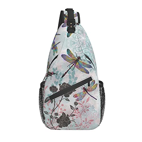 Dragonfly Large Sling Backpack Crossbody Sling Bag for Women Chest Bag Travel Hiking Daypack