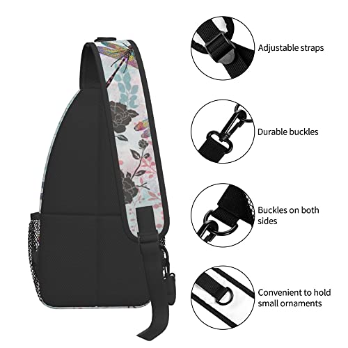 Dragonfly Large Sling Backpack Crossbody Sling Bag for Women Chest Bag Travel Hiking Daypack