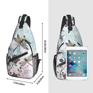 Dragonfly Large Sling Backpack Crossbody Sling Bag for Women Chest Bag Travel Hiking Daypack