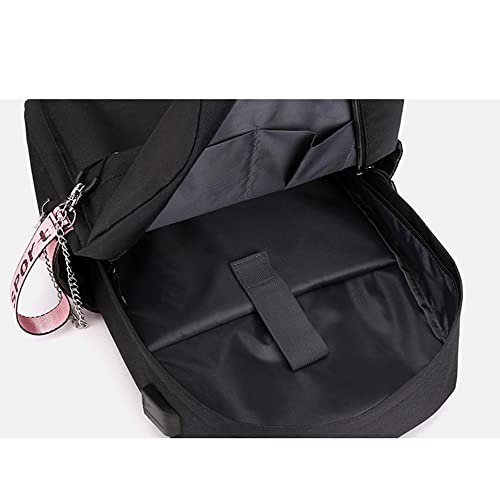 LOVEYANGAG Anime Backpack Kawaii Colleage Bookbag School Bag Casual Daypack Mochila with USB Charging Port (Kamado Tanjirou)