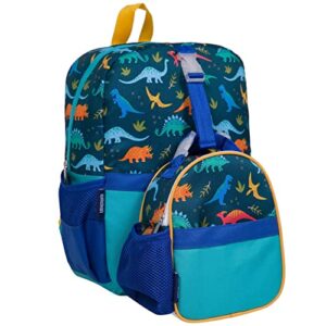 wildkin pack-it-all backpack bundle with clip-in lunch box (jurassic dinosaurs)