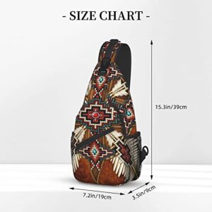 Cute Native American Sling Bag Crossbody Chest Daypack Casual Backpack American Indian Shoulder Bags for Women Men