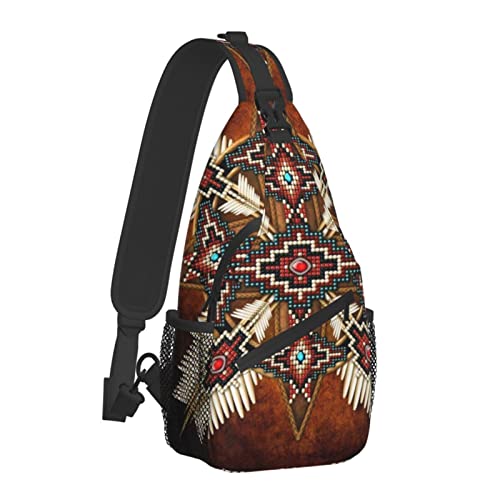 Cute Native American Sling Bag Crossbody Chest Daypack Casual Backpack American Indian Shoulder Bags for Women Men