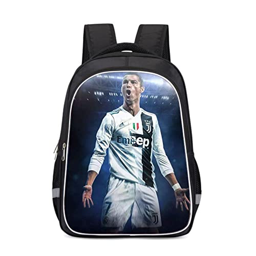 Mayooni Kids Back to School Book Bag Cristiano Ronaldo Lightweight Travel Daypack Laptop Backpack for School