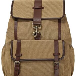 Creaweal Canvas Backpack Vintage Backpack Rucksack Men & Women Bookbag Fits 15.6-17 Inch Laptop Backpacks Lightweight (Upgrade-Brown)