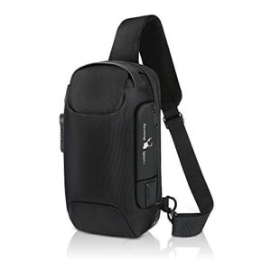 jafeton sling bag small backpack men waterproof crossbody bag anti theft chest backpack travel shoulder bag with usb charging port sling pack with lock nylon water resistant