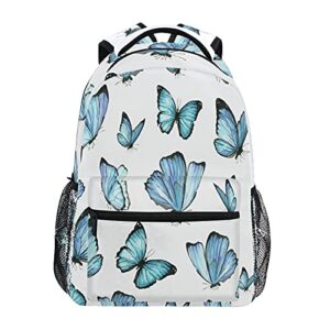 xigua watercolor blue butterfly backpacks waterproof laptop casual daypack tablet travel backpack school bag with multiple pockets