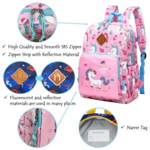 POWOFUN Kids Backpack School Bag Children Water-Resistant Cute Cartoon Travel Rucksack Backpack For Kindergarten Boys Girls with Chest Buckle