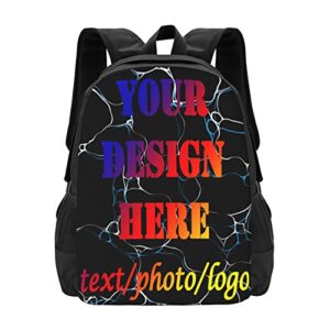 Imyyciml Custom Backpack Personalized Schoolbag Bookbag Add Your Photo Design Your Personal Backpack For Family, 16.9 X 12.6 X 5.5 In